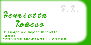 henrietta kopcso business card