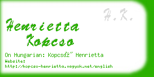 henrietta kopcso business card